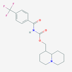 molecular formula C19H23F3N2O3 B5978286 2,3,4,6,7,8,9,9a-octahydro-1H-quinolizin-1-ylmethyl N-[4-(trifluoromethyl)benzoyl]carbamate 