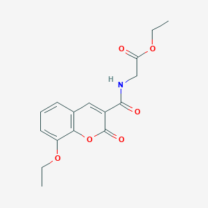 molecular formula C16H17NO6 B5978287 ethyl N-[(8-ethoxy-2-oxo-2H-chromen-3-yl)carbonyl]glycinate CAS No. 588676-91-9