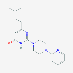 molecular formula C18H25N5O B5978303 6-(3-methylbutyl)-2-[4-(2-pyridinyl)-1-piperazinyl]-4(3H)-pyrimidinone 