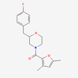 molecular formula C18H20FNO3 B5978315 4-(3,5-dimethyl-2-furoyl)-2-(4-fluorobenzyl)morpholine 