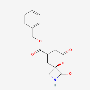 molecular formula C15H15NO5 B597832 5-Oxa-2-azaspiro[3.5]nonane-8-carboxylic acid, 1,6-dioxo-, phenylMethyl ester, (4R,8S)-rel- CAS No. 144373-57-9