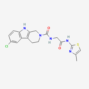 molecular formula C18H18ClN5O2S B5978322 6-chloro-N-{2-[(4-methyl-1,3-thiazol-2-yl)amino]-2-oxoethyl}-1,3,4,9-tetrahydro-2H-beta-carboline-2-carboxamide 