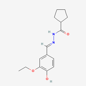 molecular formula C15H20N2O3 B5978332 N'-(3-ethoxy-4-hydroxybenzylidene)cyclopentanecarbohydrazide 