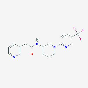 molecular formula C18H19F3N4O B5978335 2-(3-pyridinyl)-N-{1-[5-(trifluoromethyl)-2-pyridinyl]-3-piperidinyl}acetamide 