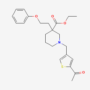 molecular formula C23H29NO4S B5978336 ethyl 1-[(5-acetyl-3-thienyl)methyl]-3-(2-phenoxyethyl)-3-piperidinecarboxylate 
