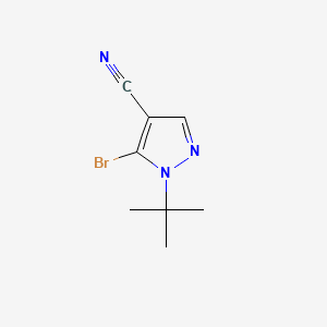 molecular formula C8H10BrN3 B597835 5-bromo-1-tert-butyl-1H-pyrazole-4-carbonitrile CAS No. 1269292-54-7