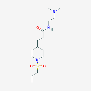 molecular formula C15H31N3O3S B5978357 N-[2-(dimethylamino)ethyl]-3-[1-(propylsulfonyl)-4-piperidinyl]propanamide 