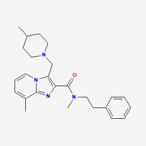 molecular formula C25H32N4O B5978372 N,8-dimethyl-3-[(4-methyl-1-piperidinyl)methyl]-N-(2-phenylethyl)imidazo[1,2-a]pyridine-2-carboxamide 