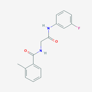 molecular formula C16H15FN2O2 B5978387 N-{2-[(3-fluorophenyl)amino]-2-oxoethyl}-2-methylbenzamide 