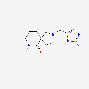 molecular formula C19H32N4O B5978394 2-[(1,2-dimethyl-1H-imidazol-5-yl)methyl]-7-(2,2-dimethylpropyl)-2,7-diazaspiro[4.5]decan-6-one 