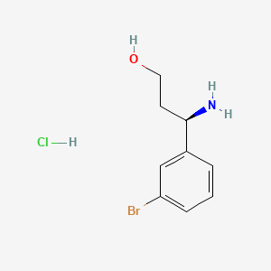 molecular formula C9H13BrClNO B597840 (R)-3-AMINO-3-(3-BROMOPHENYL)PROPAN-1-OL HCL CAS No. 1213637-86-5