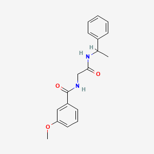 molecular formula C18H20N2O3 B5978401 3-methoxy-N-{2-oxo-2-[(1-phenylethyl)amino]ethyl}benzamide 