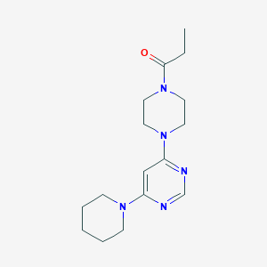 molecular formula C16H25N5O B5978408 4-(1-piperidinyl)-6-(4-propionyl-1-piperazinyl)pyrimidine 