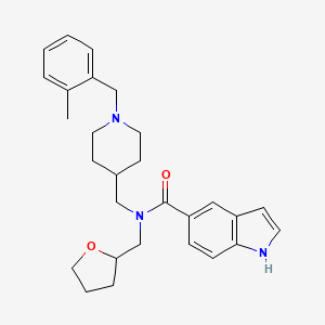 N-{[1-(2-methylbenzyl)-4-piperidinyl]methyl}-N-(tetrahydro-2-furanylmethyl)-1H-indole-5-carboxamide