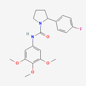 molecular formula C20H23FN2O4 B5978427 2-(4-fluorophenyl)-N-(3,4,5-trimethoxyphenyl)-1-pyrrolidinecarboxamide 