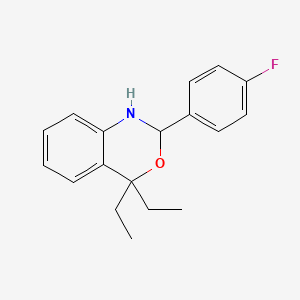 molecular formula C18H20FNO B5978433 4,4-diethyl-2-(4-fluorophenyl)-1,4-dihydro-2H-3,1-benzoxazine 
