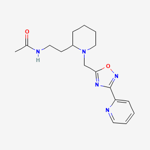 molecular formula C17H23N5O2 B5978441 N-[2-(1-{[3-(2-pyridinyl)-1,2,4-oxadiazol-5-yl]methyl}-2-piperidinyl)ethyl]acetamide 