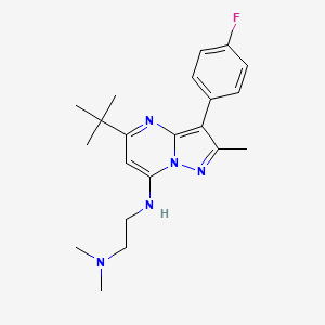 molecular formula C21H28FN5 B5978446 N'-[5-tert-butyl-3-(4-fluorophenyl)-2-methylpyrazolo[1,5-a]pyrimidin-7-yl]-N,N-dimethyl-1,2-ethanediamine 