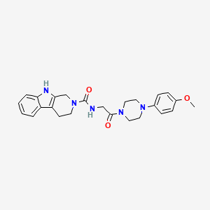 molecular formula C25H29N5O3 B5978460 N-{2-[4-(4-methoxyphenyl)-1-piperazinyl]-2-oxoethyl}-1,3,4,9-tetrahydro-2H-beta-carboline-2-carboxamide 