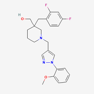 molecular formula C24H27F2N3O2 B5978475 (3-(2,4-difluorobenzyl)-1-{[1-(2-methoxyphenyl)-1H-pyrazol-4-yl]methyl}-3-piperidinyl)methanol 