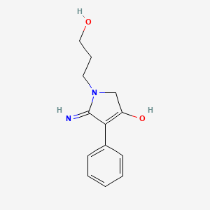 molecular formula C13H16N2O2 B5978486 5-amino-1-(3-hydroxypropyl)-4-phenyl-1,2-dihydro-3H-pyrrol-3-one 
