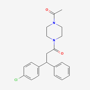 molecular formula C21H23ClN2O2 B5978487 1-acetyl-4-[3-(4-chlorophenyl)-3-phenylpropanoyl]piperazine 