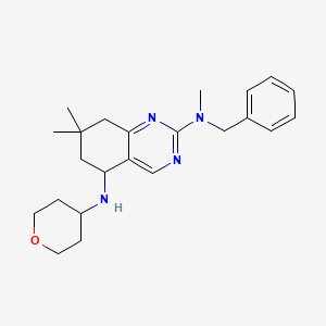 molecular formula C23H32N4O B5978493 N~2~-benzyl-N~2~,7,7-trimethyl-N~5~-(tetrahydro-2H-pyran-4-yl)-5,6,7,8-tetrahydro-2,5-quinazolinediamine 
