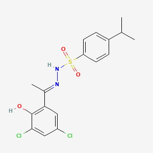 molecular formula C17H18Cl2N2O3S B5978499 N'-[1-(3,5-dichloro-2-hydroxyphenyl)ethylidene]-4-isopropylbenzenesulfonohydrazide 