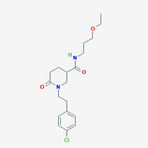 molecular formula C19H27ClN2O3 B5978512 1-[2-(4-chlorophenyl)ethyl]-N-(3-ethoxypropyl)-6-oxo-3-piperidinecarboxamide 