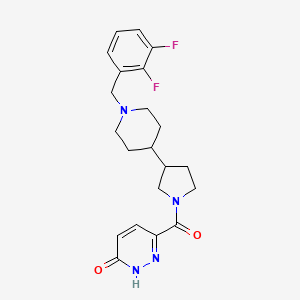 molecular formula C21H24F2N4O2 B5978522 6-({3-[1-(2,3-difluorobenzyl)-4-piperidinyl]-1-pyrrolidinyl}carbonyl)-3(2H)-pyridazinone 