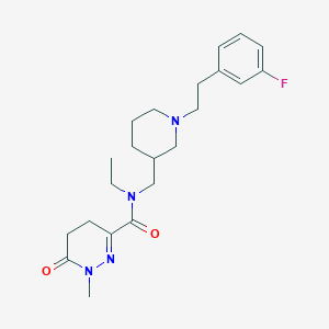 molecular formula C22H31FN4O2 B5978528 N-ethyl-N-({1-[2-(3-fluorophenyl)ethyl]-3-piperidinyl}methyl)-1-methyl-6-oxo-1,4,5,6-tetrahydro-3-pyridazinecarboxamide 