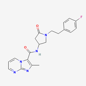 molecular formula C20H20FN5O2 B5978537 N-{1-[2-(4-fluorophenyl)ethyl]-5-oxo-3-pyrrolidinyl}-2-methylimidazo[1,2-a]pyrimidine-3-carboxamide 