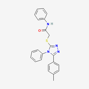 molecular formula C23H20N4OS B5978539 2-{[5-(4-methylphenyl)-4-phenyl-4H-1,2,4-triazol-3-yl]thio}-N-phenylacetamide 