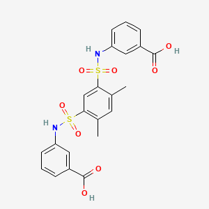 molecular formula C22H20N2O8S2 B5978549 3,3'-[(4,6-dimethyl-1,3-phenylene)bis(sulfonylimino)]dibenzoic acid 