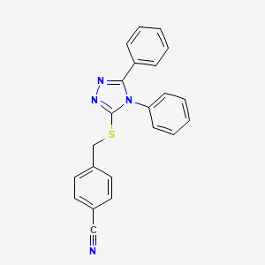 molecular formula C22H16N4S B5978556 4-{[(4,5-diphenyl-4H-1,2,4-triazol-3-yl)thio]methyl}benzonitrile 