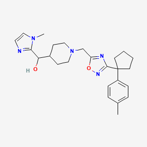 molecular formula C25H33N5O2 B5978578 (1-methyl-1H-imidazol-2-yl)[1-({3-[1-(4-methylphenyl)cyclopentyl]-1,2,4-oxadiazol-5-yl}methyl)-4-piperidinyl]methanol 