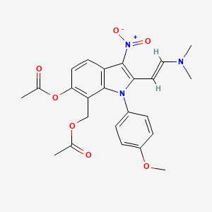 molecular formula C24H25N3O7 B5978597 [6-(acetyloxy)-2-[2-(dimethylamino)vinyl]-1-(4-methoxyphenyl)-3-nitro-1H-indol-7-yl]methyl acetate 