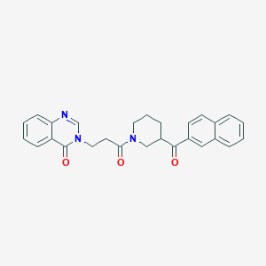 molecular formula C27H25N3O3 B5978601 3-{3-[3-(2-naphthoyl)-1-piperidinyl]-3-oxopropyl}-4(3H)-quinazolinone 