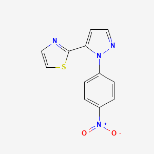 B597861 2-(1-(4-nitrophenyl)-1H-pyrazol-5-yl)thiazole CAS No. 1269291-76-0