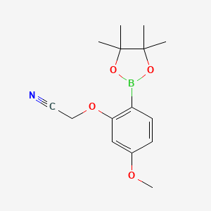 molecular formula C15H20BNO4 B597862 2-(5-甲氧基-2-(4,4,5,5-四甲基-1,3,2-二氧杂硼环-2-基)苯氧基)乙腈 CAS No. 1256359-92-8