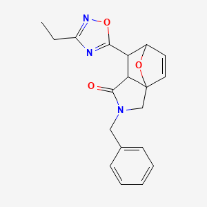 3-benzyl-6-(3-ethyl-1,2,4-oxadiazol-5-yl)-10-oxa-3-azatricyclo[5.2.1.0~1,5~]dec-8-en-4-one