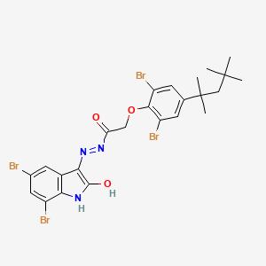 molecular formula C24H25Br4N3O3 B5978639 N'-(5,7-dibromo-2-oxo-1,2-dihydro-3H-indol-3-ylidene)-2-[2,6-dibromo-4-(1,1,3,3-tetramethylbutyl)phenoxy]acetohydrazide 