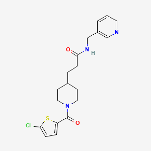 molecular formula C19H22ClN3O2S B5978654 3-{1-[(5-chloro-2-thienyl)carbonyl]-4-piperidinyl}-N-(3-pyridinylmethyl)propanamide 