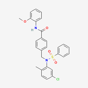 molecular formula C28H25ClN2O4S B5978660 4-{[(5-chloro-2-methylphenyl)(phenylsulfonyl)amino]methyl}-N-(2-methoxyphenyl)benzamide 