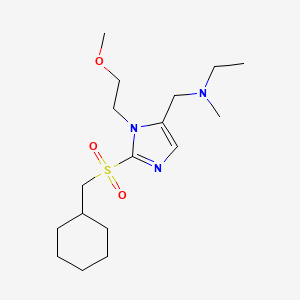 molecular formula C17H31N3O3S B5978733 N-{[2-[(cyclohexylmethyl)sulfonyl]-1-(2-methoxyethyl)-1H-imidazol-5-yl]methyl}-N-methylethanamine 