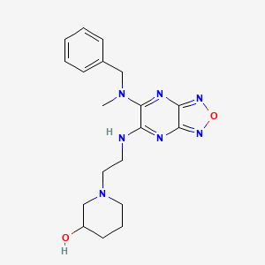 molecular formula C19H25N7O2 B5978736 1-[2-({6-[benzyl(methyl)amino][1,2,5]oxadiazolo[3,4-b]pyrazin-5-yl}amino)ethyl]-3-piperidinol 