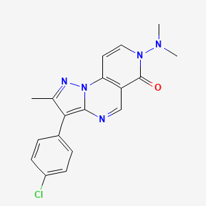 molecular formula C18H16ClN5O B5978747 3-(4-chlorophenyl)-7-(dimethylamino)-2-methylpyrazolo[1,5-a]pyrido[3,4-e]pyrimidin-6(7H)-one 