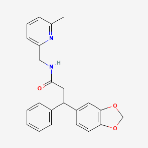 molecular formula C23H22N2O3 B5978752 3-(1,3-benzodioxol-5-yl)-N-[(6-methyl-2-pyridinyl)methyl]-3-phenylpropanamide 