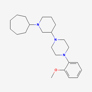 molecular formula C23H37N3O B5978762 1-(1-cycloheptyl-3-piperidinyl)-4-(2-methoxyphenyl)piperazine 