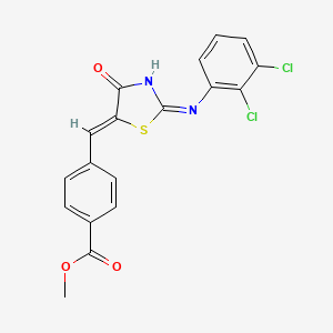 molecular formula C18H12Cl2N2O3S B5978766 methyl 4-{[2-[(2,3-dichlorophenyl)amino]-4-oxo-1,3-thiazol-5(4H)-ylidene]methyl}benzoate CAS No. 6101-56-0